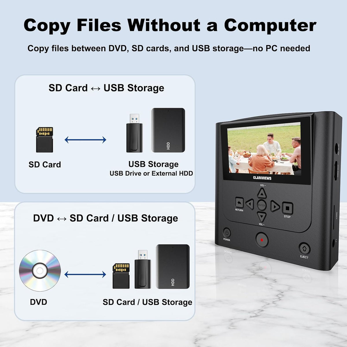 VHS to DVD Recorder & Digital Converter, AV & HDMI Inputs, No PC Needed