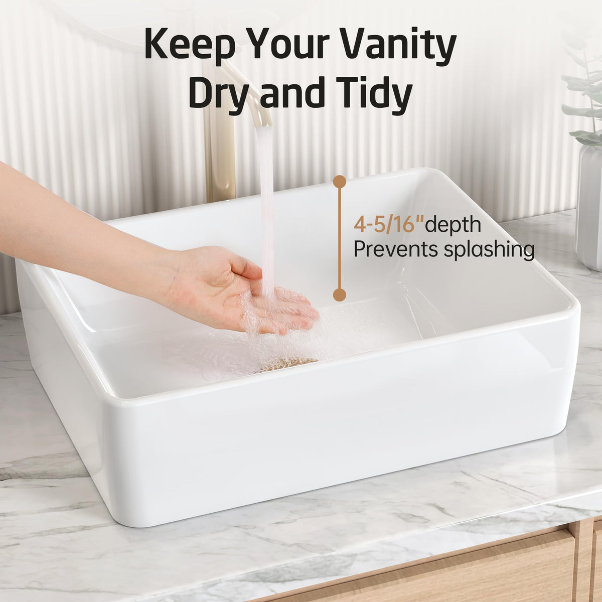 KES Matte Black 20 Inch Bathroom Vessel Sink Above Counter Rectangular Countertop Sink for Cabinet Lavatory Vanity, Ceramic, BVS123S50-BK