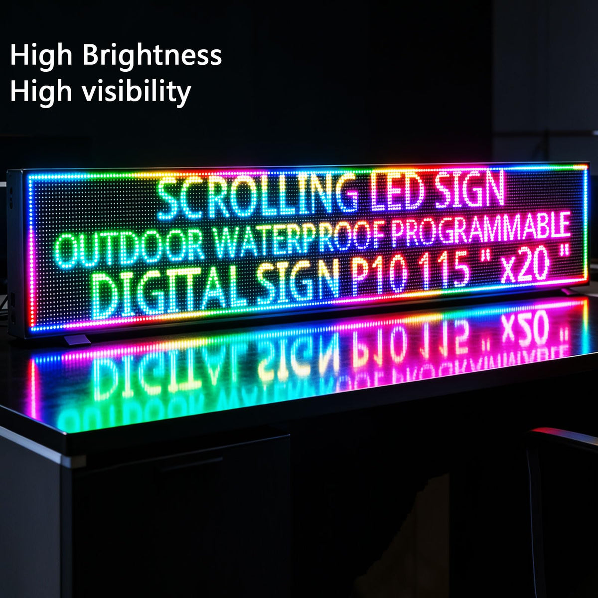 Led Sign Outdoor Programmable Scrolling Digital Open Neon P6 40''x17''