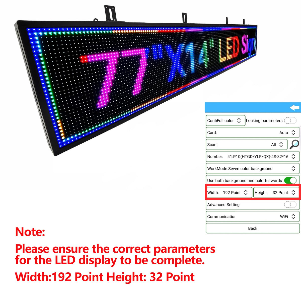 P10 Programmable LED Sign, 40"x14" Scrolling LED Sign for Business, Waterproof LED Display with WIFI & USB Control, 96x32 Pixels SMD Technology Digital Advertising Sign for Shop, Hotel, Store, Restaurant