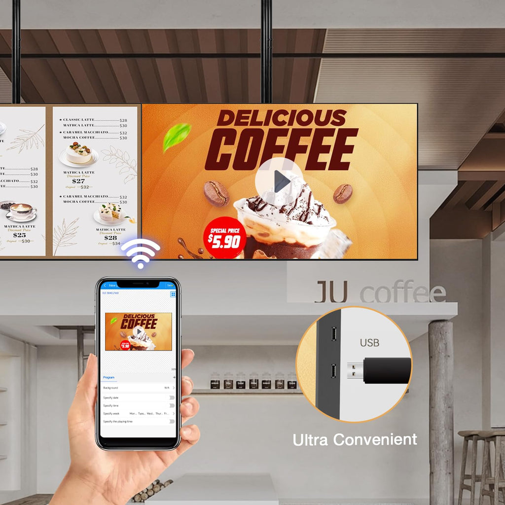 50" Digital Signage Display 1000-Nit 4K UHD Commercial Screen