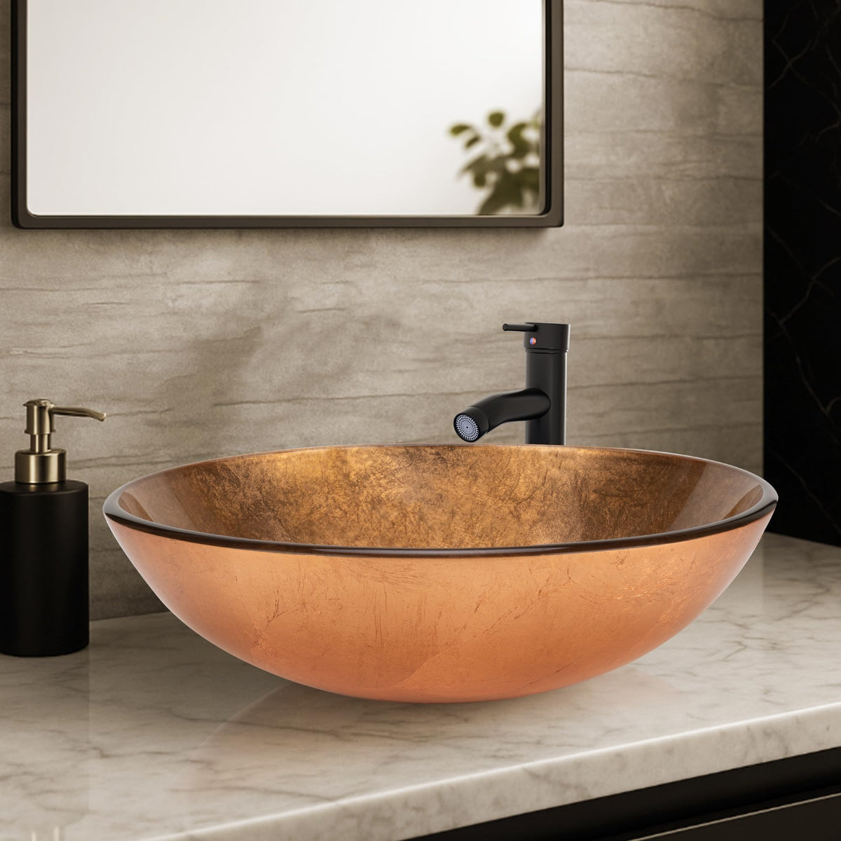 Design Vessel Sink Concrete Bathroom Sink above Counter Small Vessel Sink Bathroom Sink Bowl Countertop Modern Sinks with Faucet and Drain Combo 15.7" Round Gray