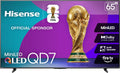 Hisense 65" Class QD7 Series Mini-LED 4K UHD Smart Fire TV (65QD7QF, 2025 Model) - QLED, HDR10+, Dolby Vision, Dolby Atmos, Game Mode Plus, ALLM, Alexa Built in with Voice Remote, Streaming TV, Black
