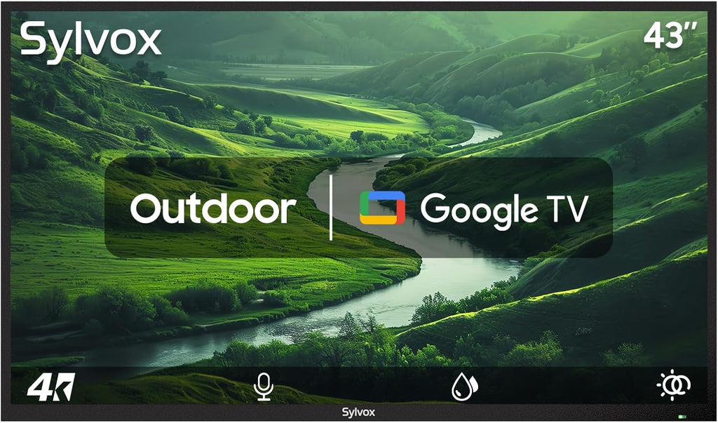 SYLVOX 43 Inch Outdoor TV, Weatherproof Google TV, IP56 Waterproof TVs