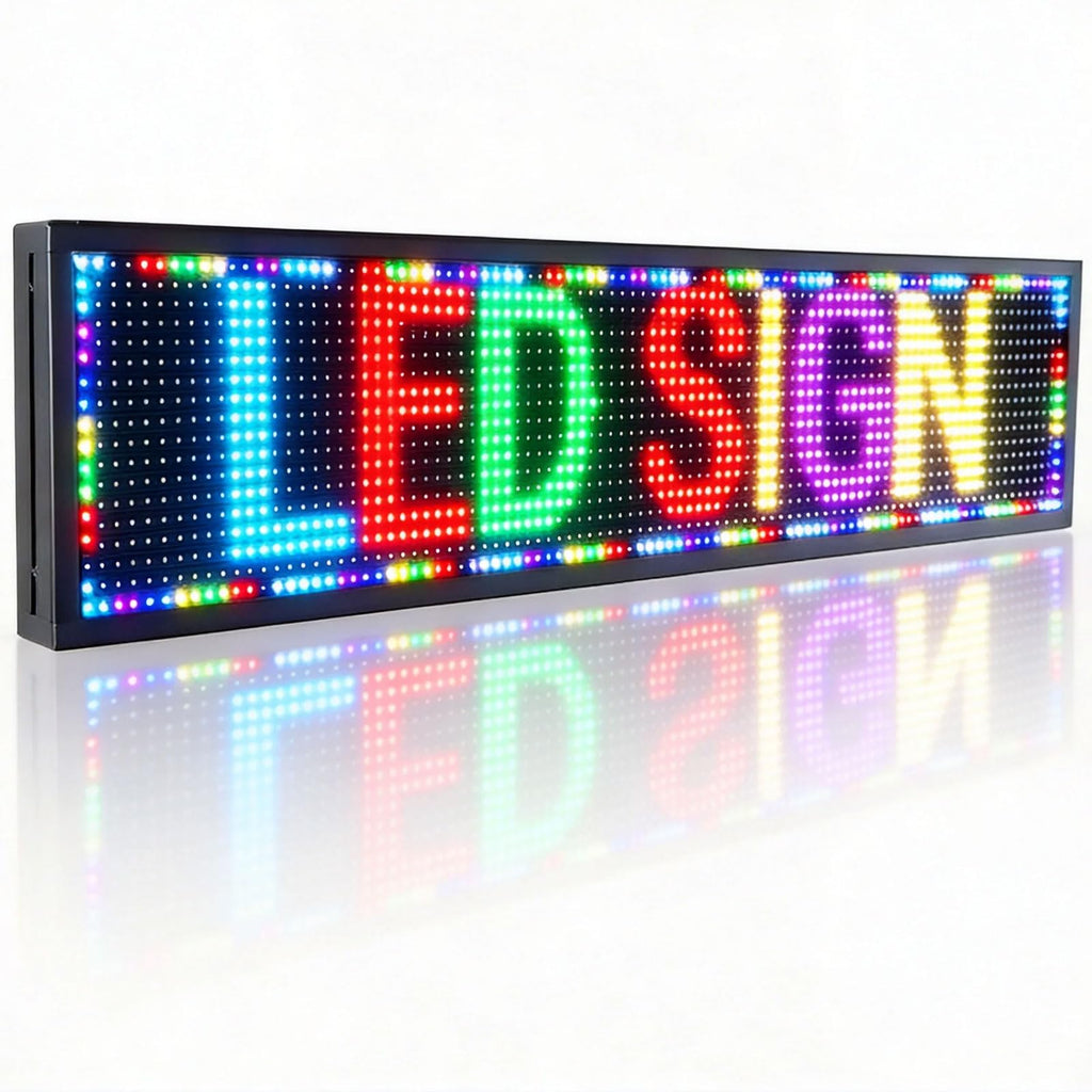 P3 Programmable Scrolling Custom Led Sign Outdoor Digital For Business Display Screen WiFi Control Electronic Message Board Store Advertising Ticker Word Light Bar Open Pixel Panel 40"x18'