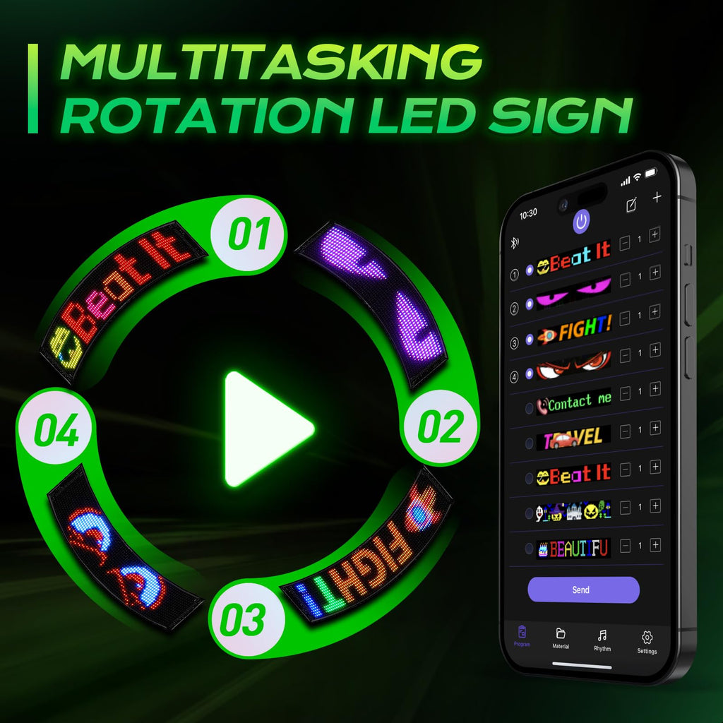 KJOY Bright Large Programmable LED Sign, 77''x8'' Flexible Scrolling LED Sign, Bluetooth App Control Custom Text Digital LED Display for Store, Schools, coffee, shop, Hotel