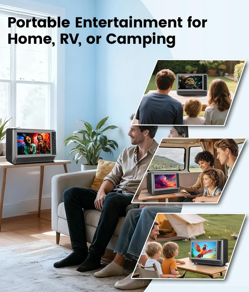 Feihe 15.6â Small Smart TV Built-in Bluetooth Speaker System, 200W Peak Power, 1080P FHD Smart Television with Wi-Fi/HDMI/USB/AUX for Home Entertainment & Camping