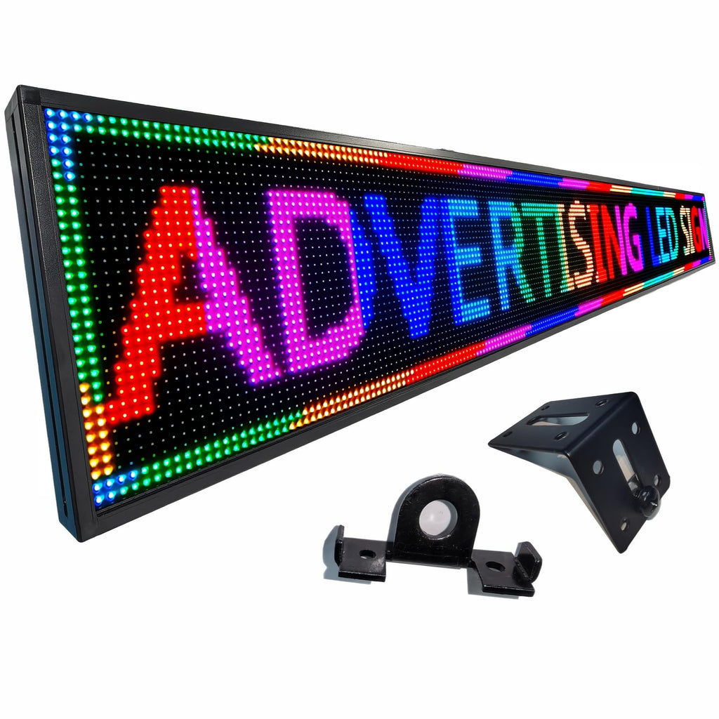 P10 Programmable LED Sign, 40"x14" Scrolling LED Sign for Business, Waterproof LED Display with WIFI & USB Control, 96x32 Pixels SMD Technology Digital Advertising Sign for Shop, Hotel, Store, Restaurant