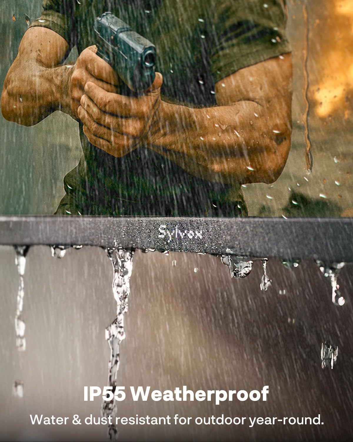 SYLVOX Outdoor TV, 55 inch Smart Waterproof Outdoor TV, 4K UHD Weatherproof