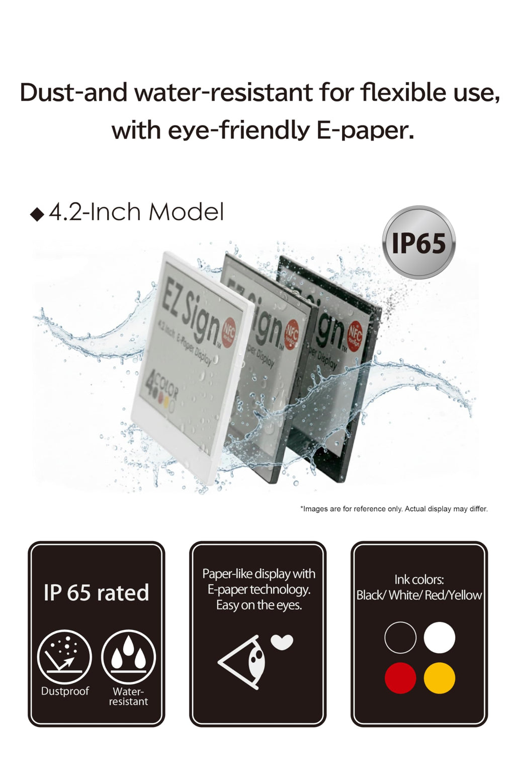 [Santek] EZ Sign NFC E-Paper Display â No Battery, Ultra-Thin 0.13â, Rewritable 4-Color Digital Display, App-Controlled (iOS/Android/PC), IP65 (Silver, 2.9" 6pcs, No Stand and Clip Included)