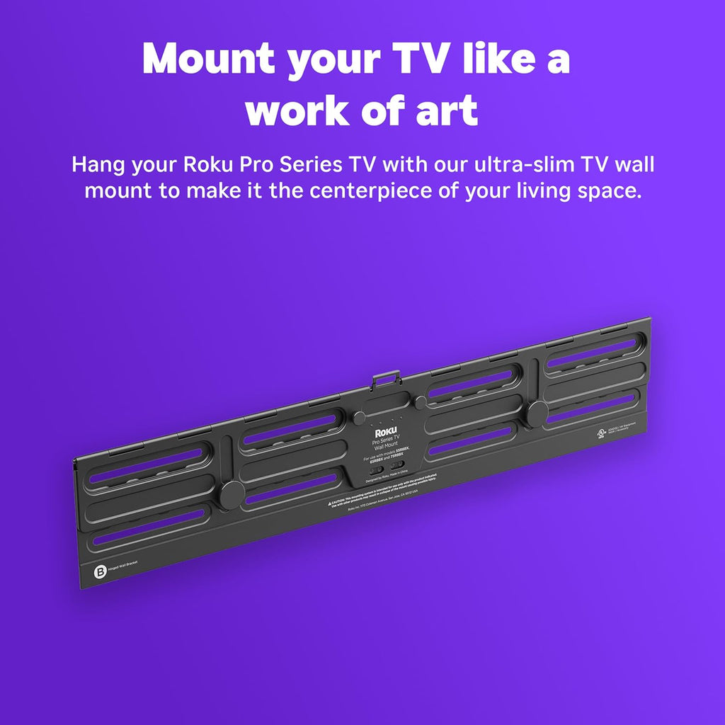 Roku Smart TV â 65-Inch Pro Series, Mini-LED TV â RokuTV with Backlit Voice Remote Pro â Flat Screen 4K QLED Wall Mount Kit for 65-Inch Pro Series TV - Ultra-Slim with Minimalist