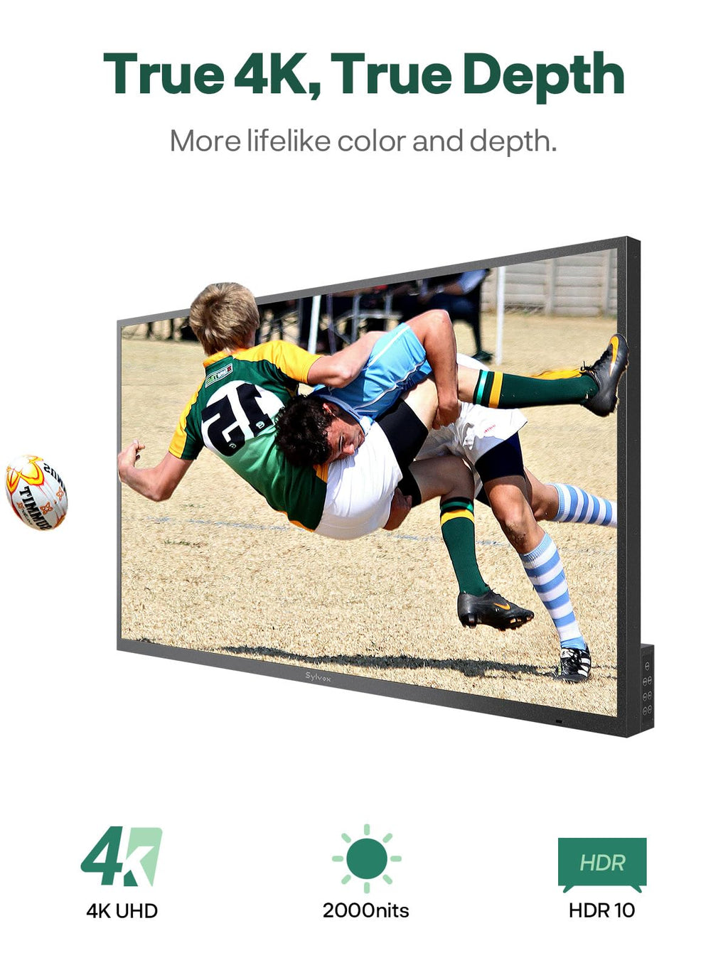 SYLVOX 75" QLED Outdoor TV, Smart Google TV, Anti-Glare 4K UHD, Dolby Atmos