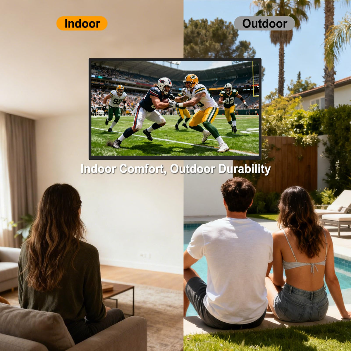 360SPB 55 Inch Outdoor TV, 1000 Nits 4K Smart TV, IP65 Waterproof