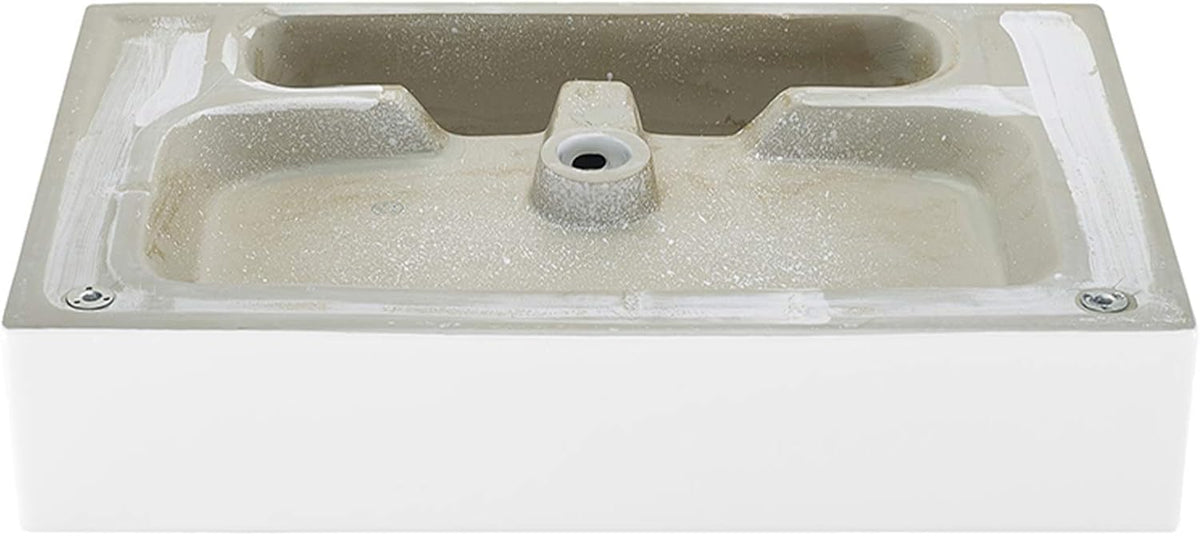 Claire 24" Ceramic Console Sink, White Basin Black Legs, with Overflow Drain