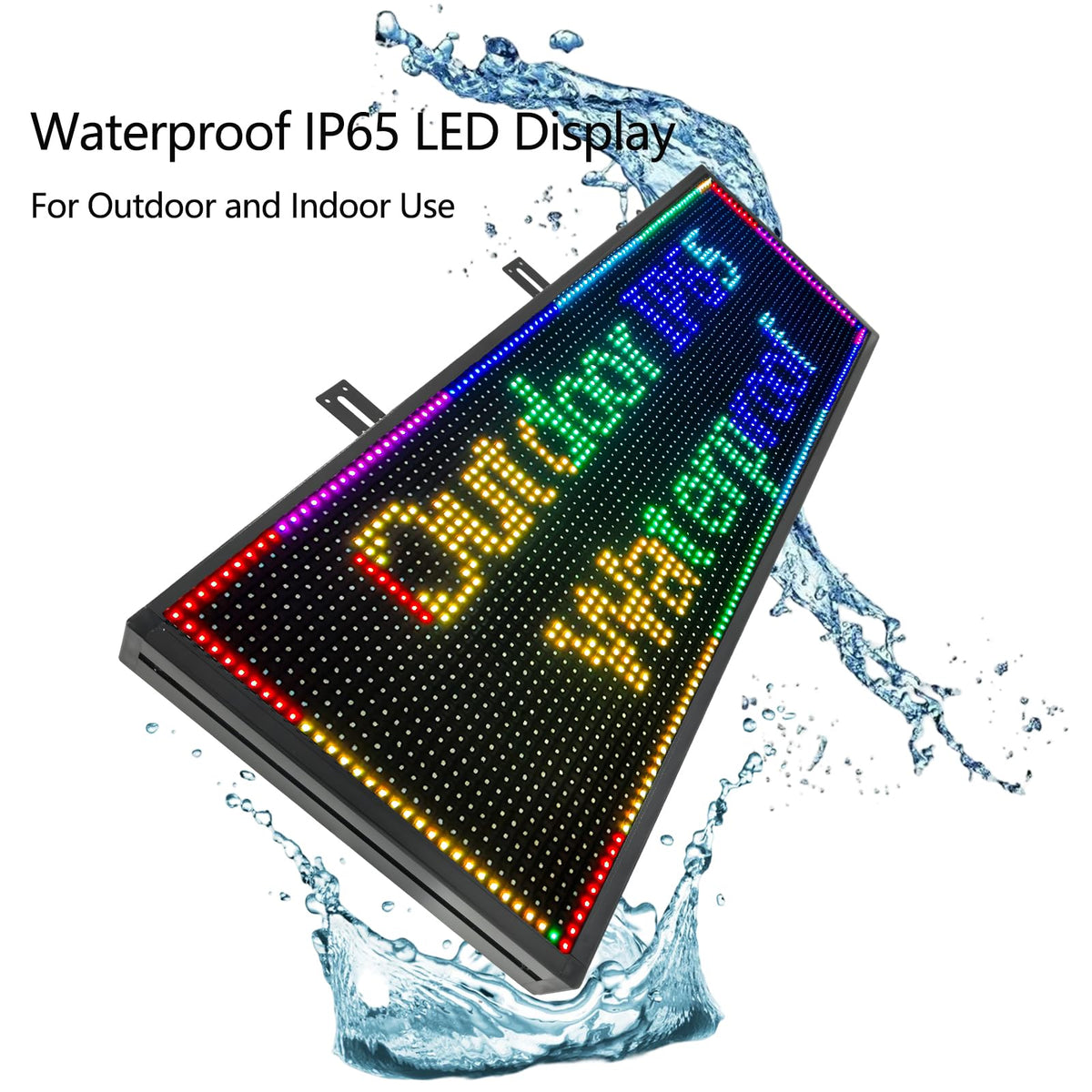 P10 LED Programmable Advertising Sign, High Brightnes Outdoor Digital Sign Waterproof, WiFi Control LED Open Signs for Business, Electronic Message Display Board 115"X14"