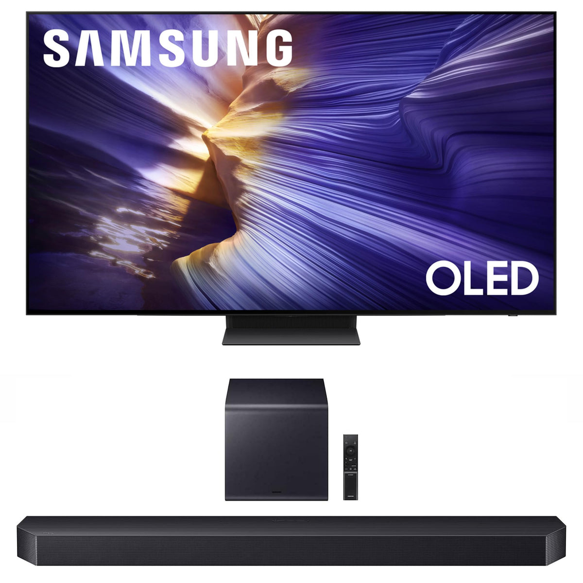 Samsung QN77S90FAFXZA 77 Inch 4K OLED Smart TV with a HW-Q800F Q Series Soundbar 5.1.2 Ch Subwoofer (2025)