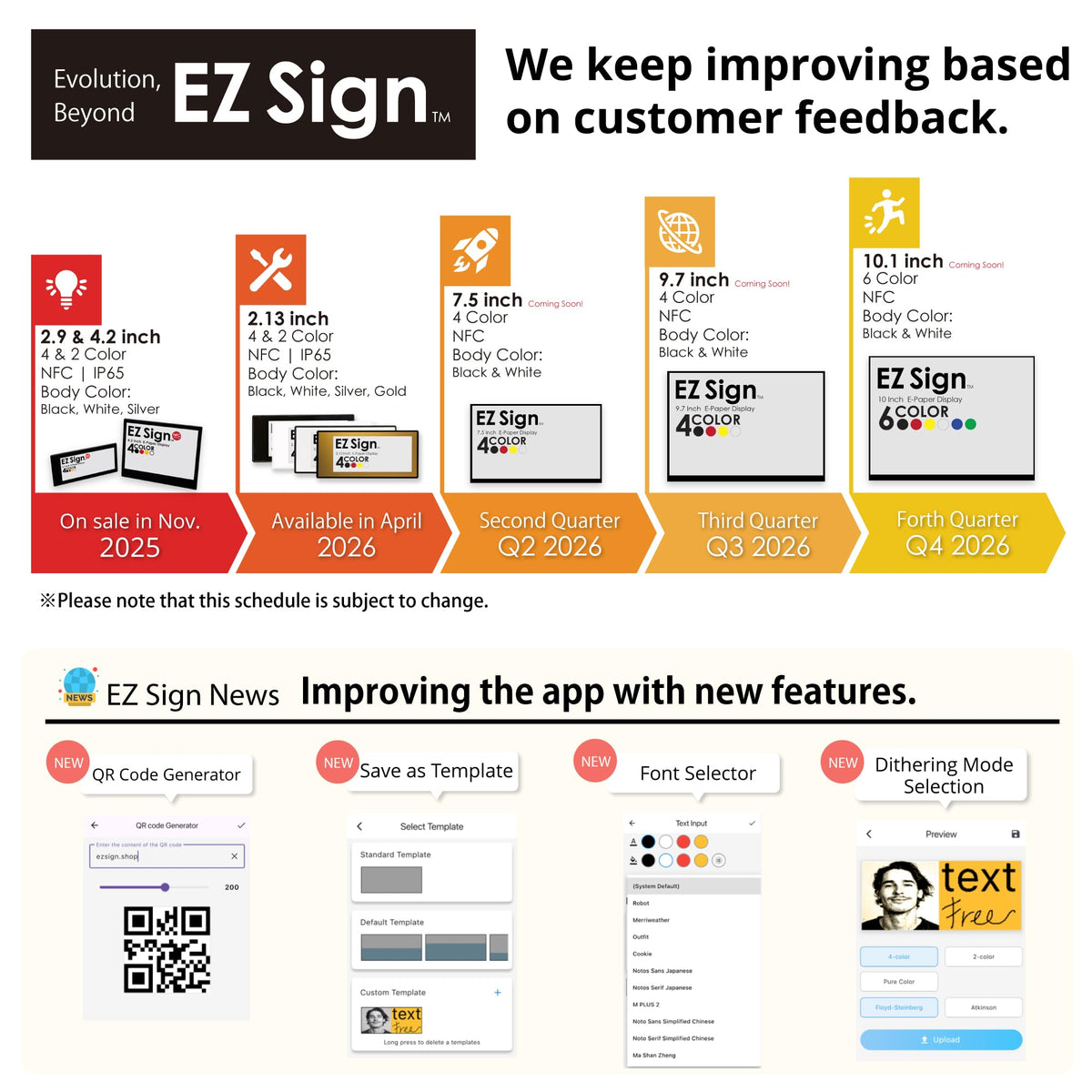 [Santek] EZ Sign NFC E-Paper Display â No Battery, Ultra-Thin 0.13â, Rewritable 4-Color Digital Display, App-Controlled (iOS/Android/PC), IP65 (Silver, 2.9" 6pcs, No Stand and Clip Included)