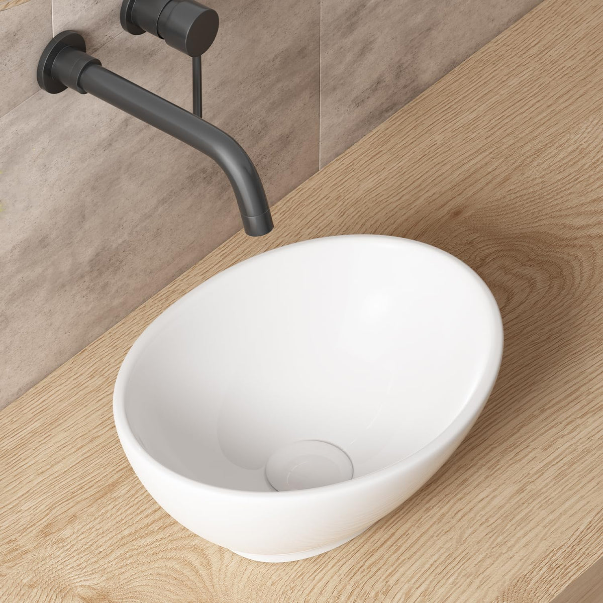 Large Bathroom Vessel Sinks: 24â³x14â³ Oval Bathroom Sink Bowl, Countertop Bathroom Sinks Ceramic Bathroom Vanity Sink Modern Vessel Sinks for Bathrooms