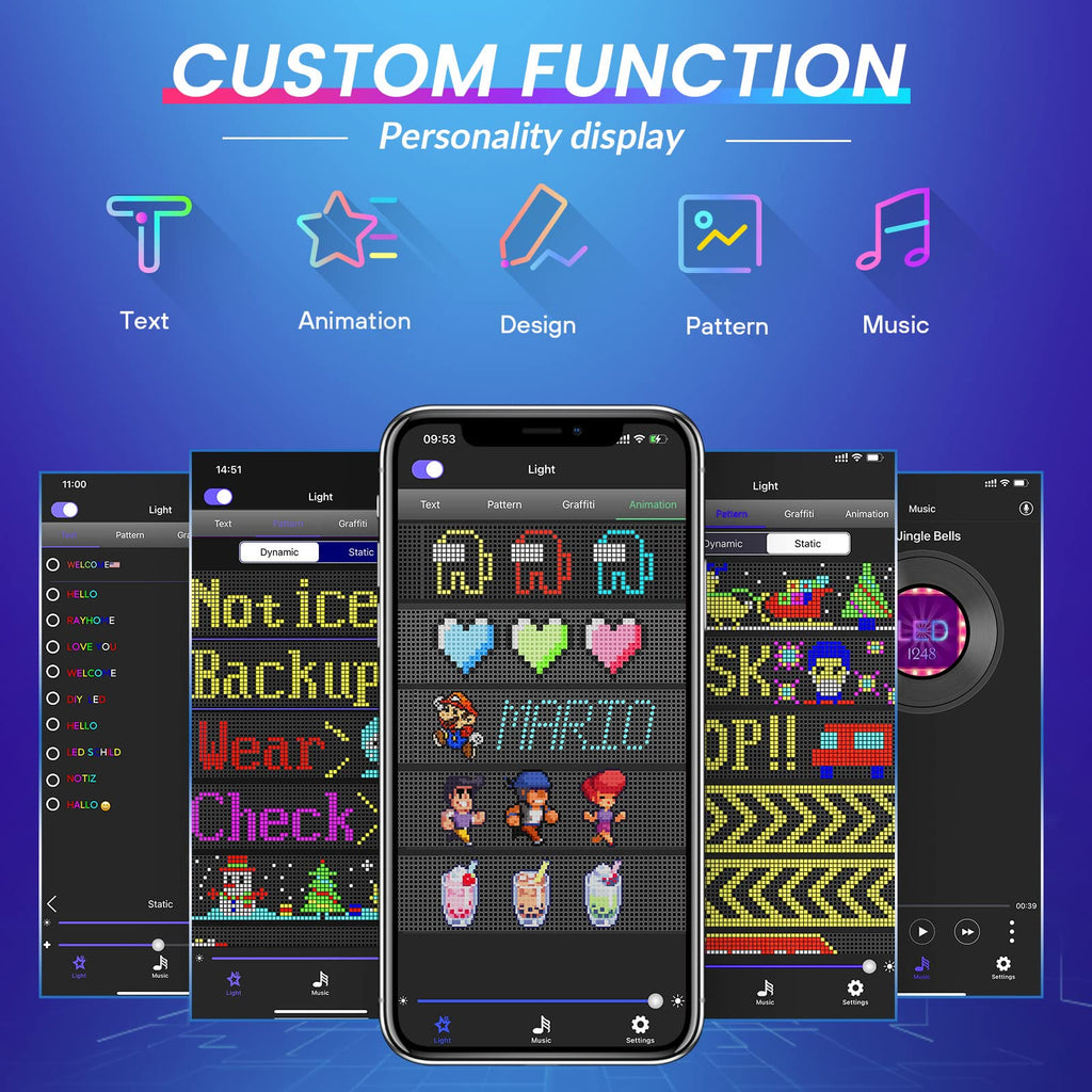 KJOY Bright Large Programmable LED Sign, 77''x8'' Flexible Scrolling LED Sign, Bluetooth App Control Custom Text Digital LED Display for Store, Schools, coffee, shop, Hotel