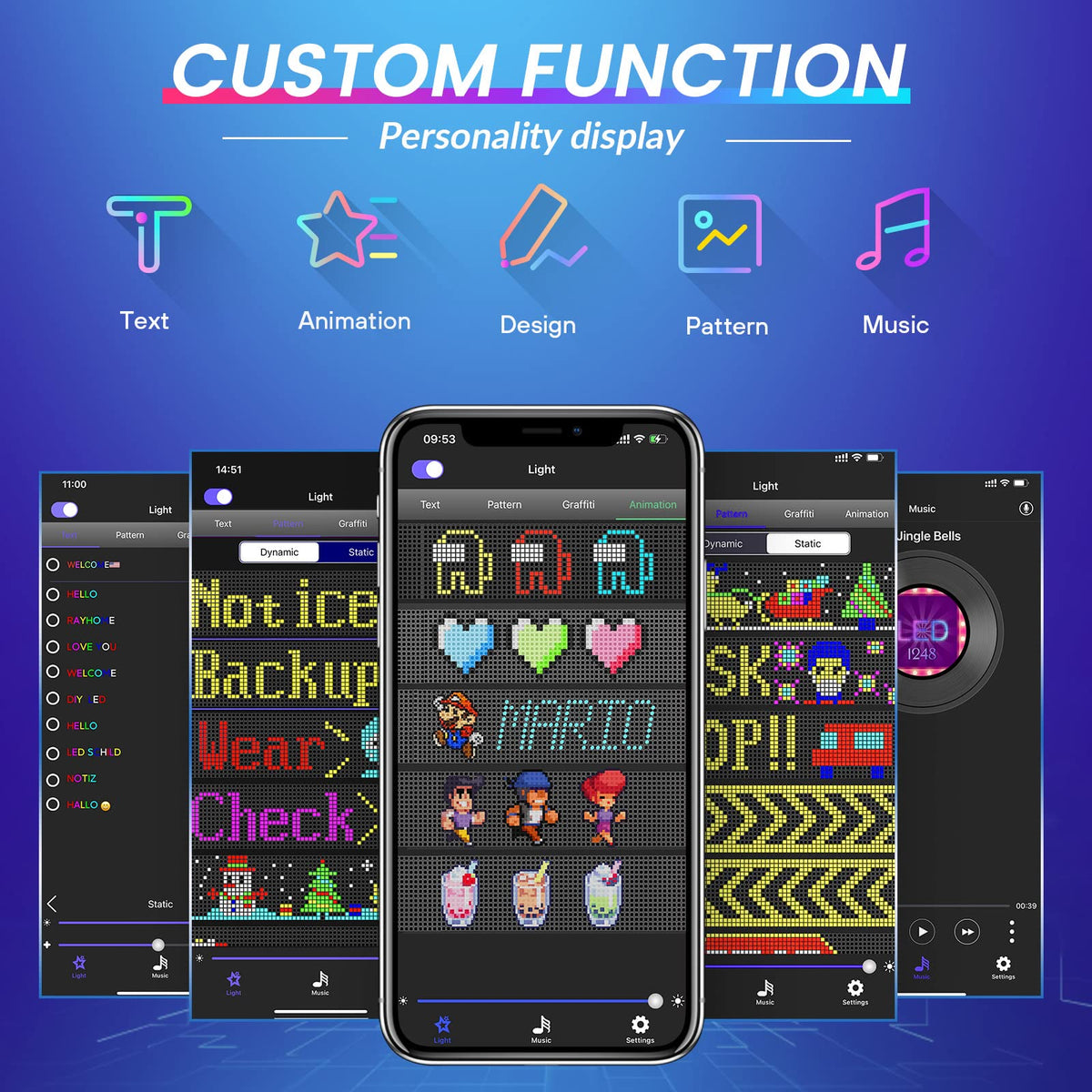 KJOY Bright Large Programmable LED Sign, 77''x8'' Flexible Scrolling LED Sign, Bluetooth App Control Custom Text Digital LED Display for Store, Schools, coffee, shop, Hotel
