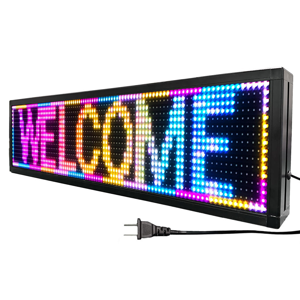 P10 39"x14" Double-Sides LED Advertising Sign Outdoor Digital Billboard with High Brightness, WiFi Programmable for Stores, HD Image/Text Display, Weatherproof & Energy Efficient