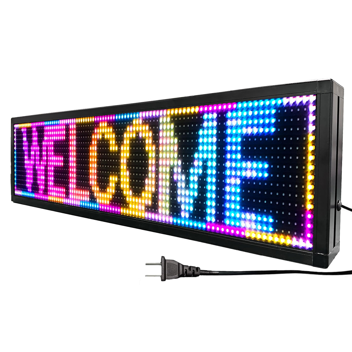 P10 39"x14" Double-Sides LED Advertising Sign Outdoor Digital Billboard with High Brightness, WiFi Programmable for Stores, HD Image/Text Display, Weatherproof & Energy Efficient