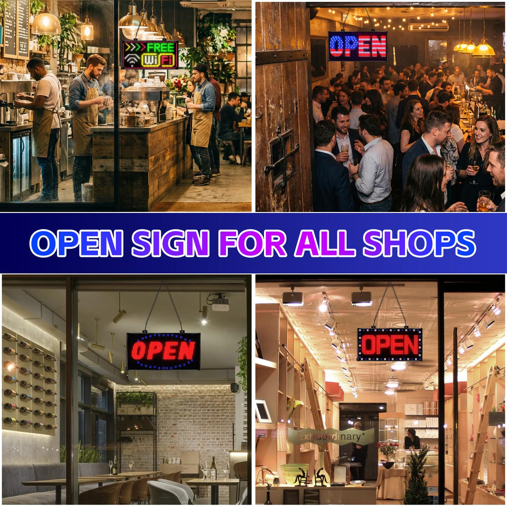 Rayhome 58''x8'' Large Multiple Programmable LED Sign, Full Color Bright Scrolling LED Signs, Bluetooth APP Control Custom Text Pattern Animation digital Display for Store Hotel Bar