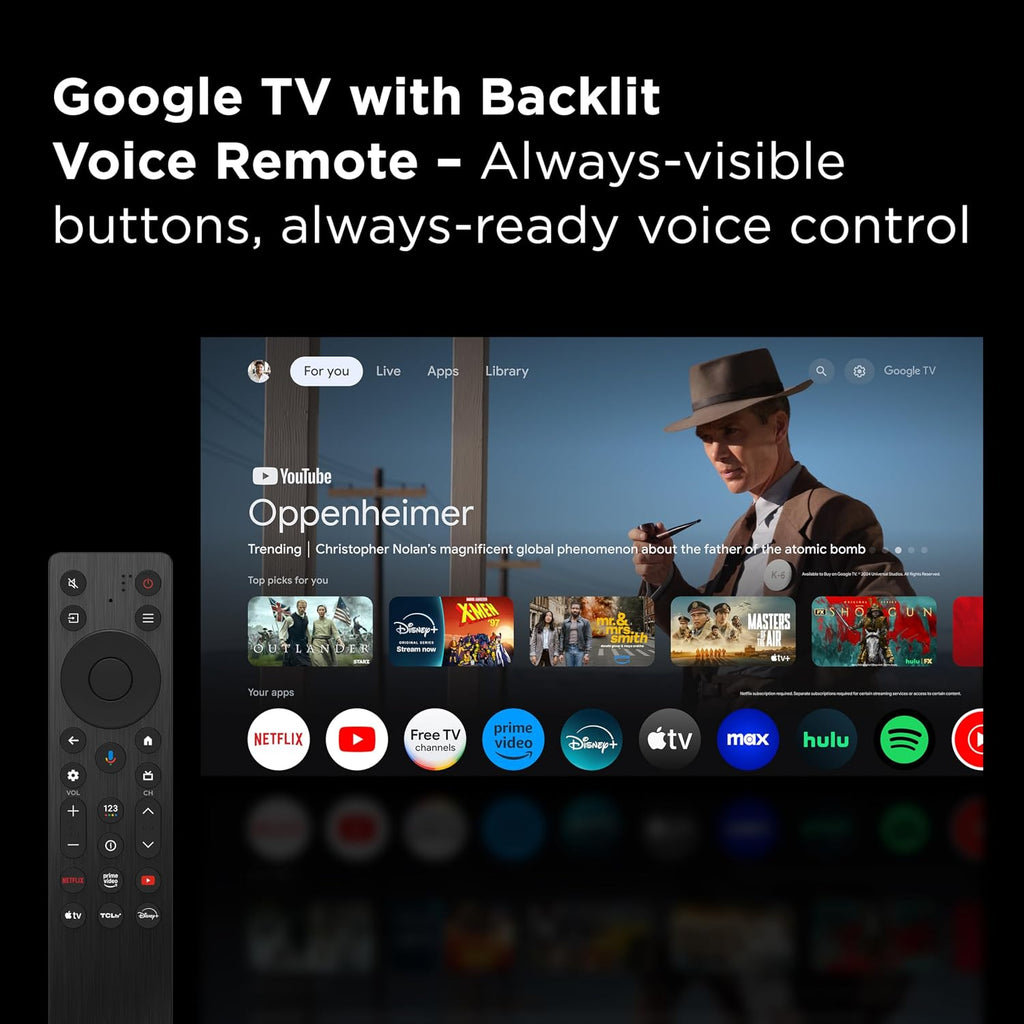 TCL 65" T7 4K QLED Google TV with 144Hz Gaming (65T7)