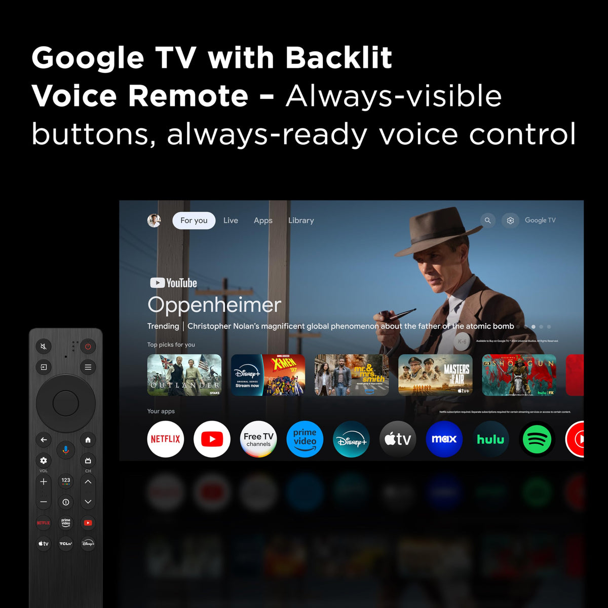 TCL 65" T7 4K QLED Google TV with 144Hz Gaming (65T7)