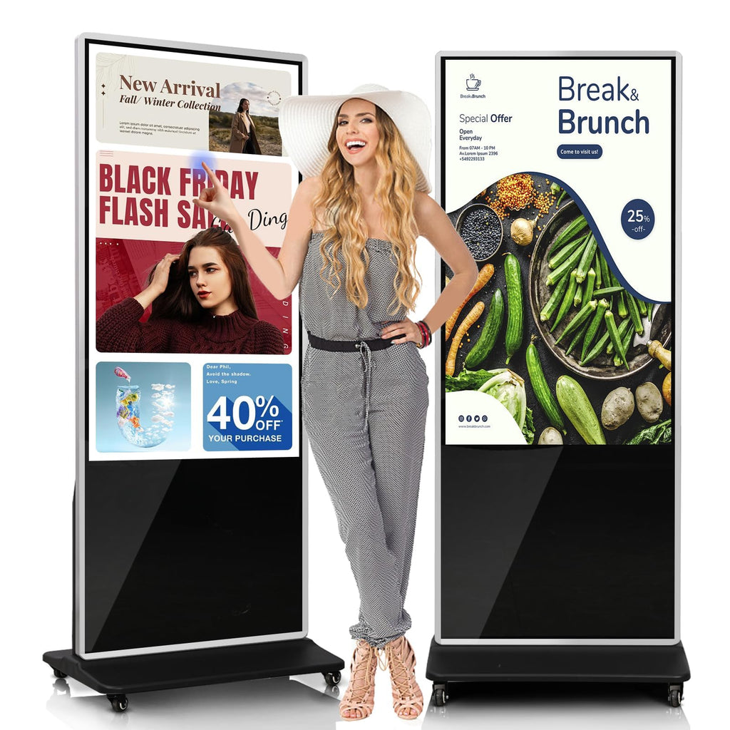 43" Touch Digital Signage Display Kiosk Floor Stand Advertising