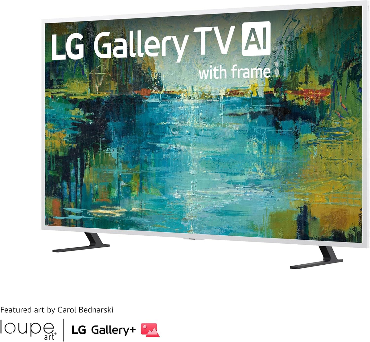 LG 65-Inch Art Gallery TV QNED AI LX7B Series Mini LED Smart TV Bundle with Bonus Teak Bezel Natural Wood Magnetic Frame Included