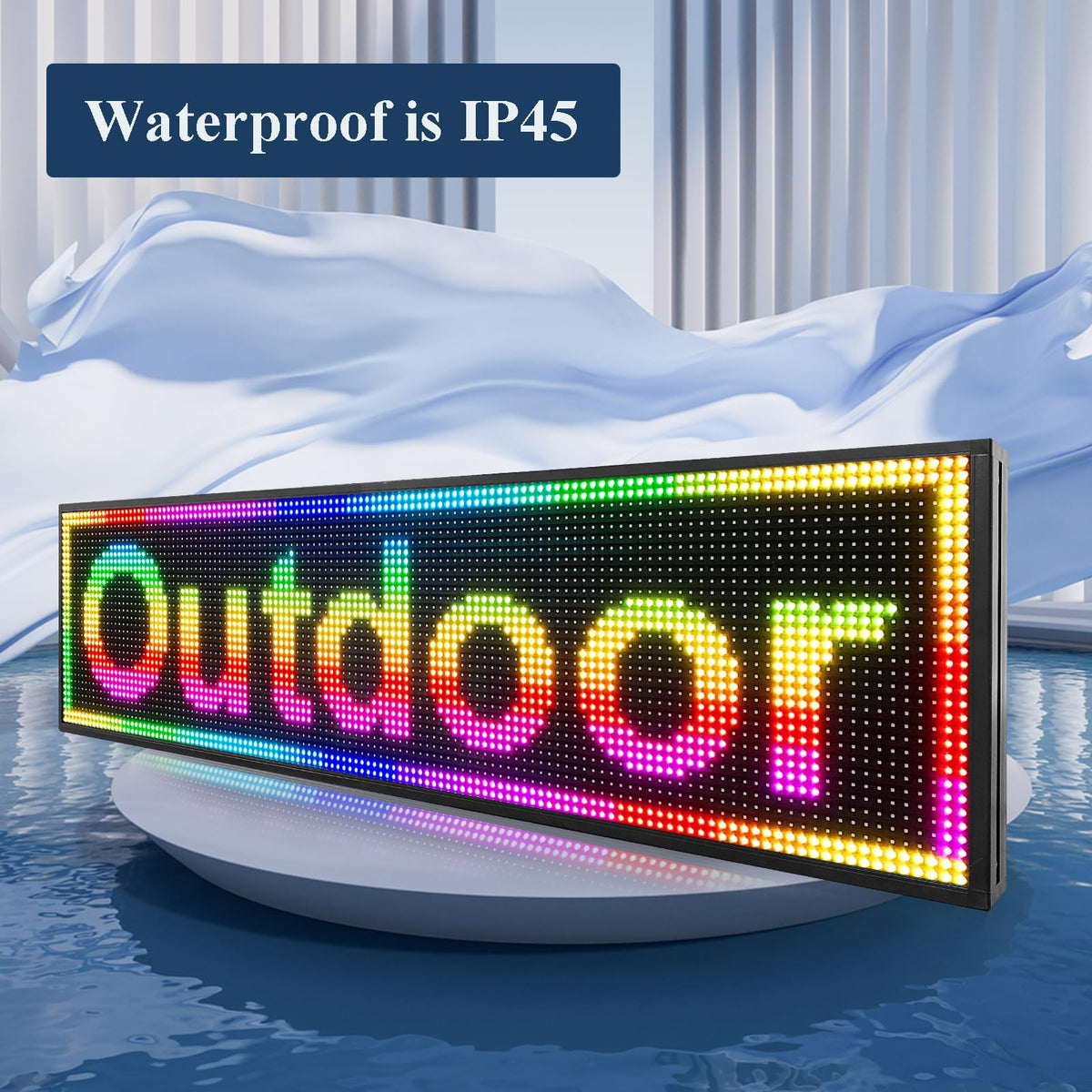 P10 Outdoor RGB Full Color WiFi Programmable Bright LED Scrolling Message Display Board 65âx14â Led Sign, Led Digital Sign Board, Perfect Solution for Store Advertising