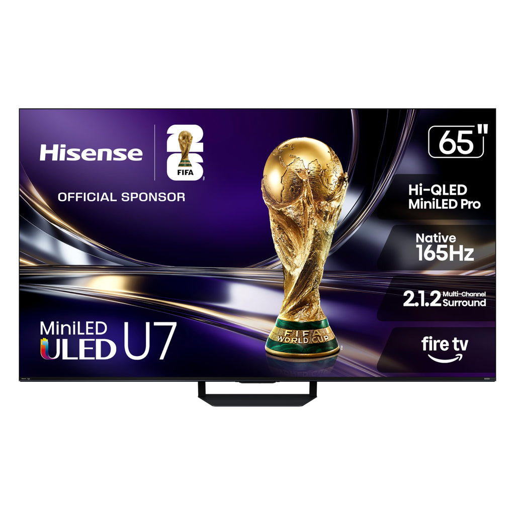 Hisense 75" U7 Mini-LED ULED 4K UHD Best Premium Gaming Smart Fire TV (75U7SF, 2026 New) - Hi-QLED, Native 165Hz, VRR 330, HDR10+, Dolby Vision IQ Â· Atmos, IMAX Enhanced, Anti-Reflection, 2.1.2 Ch