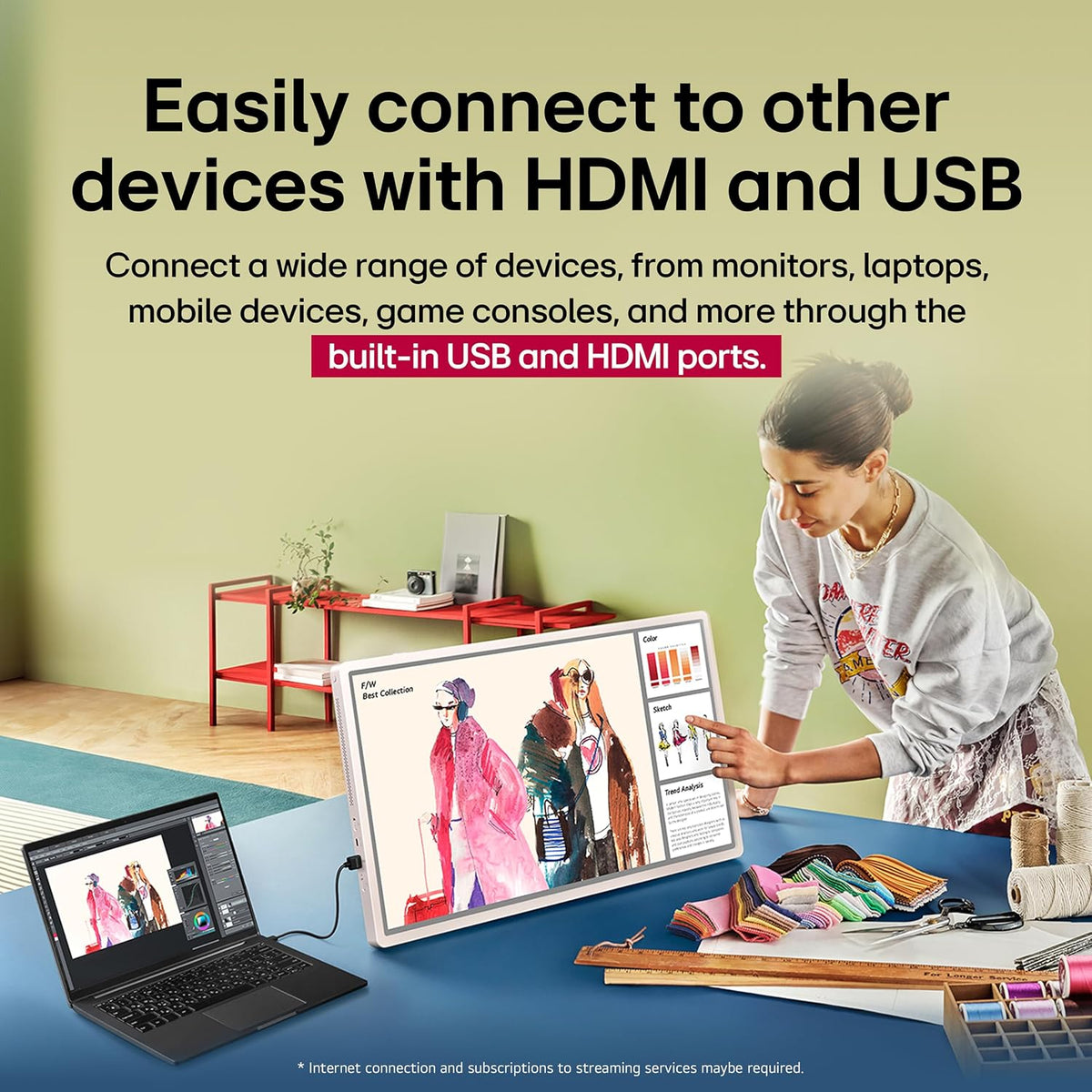 LG 27-Inch StanbyME 2 with Folio Cover, Portable Touch Screen TV, Dolby Vision, HDR10, Filmmaker Mode, Built-in Battery, Full Swivel Rotation (27LX6TYGA, 2025)