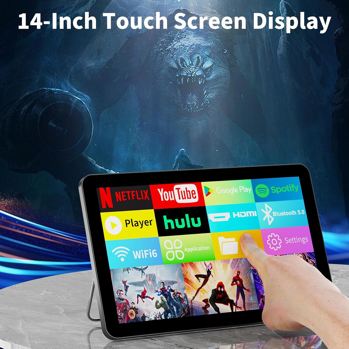 Portable TV,Mini TV with 14 inch Touchscreen,for Home Kitchen RVs