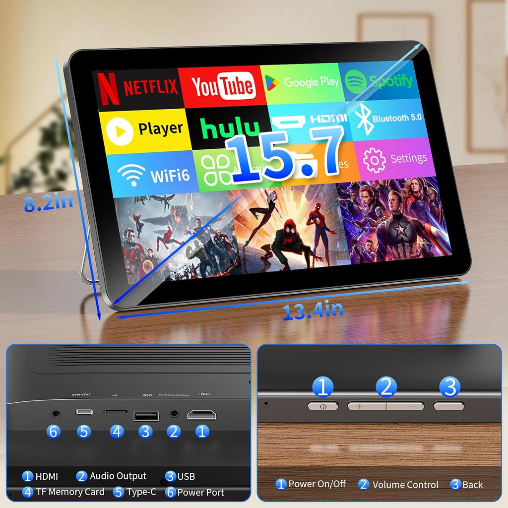 Portable TV,Mini TV with 14 inch Touchscreen,for Home Kitchen RVs