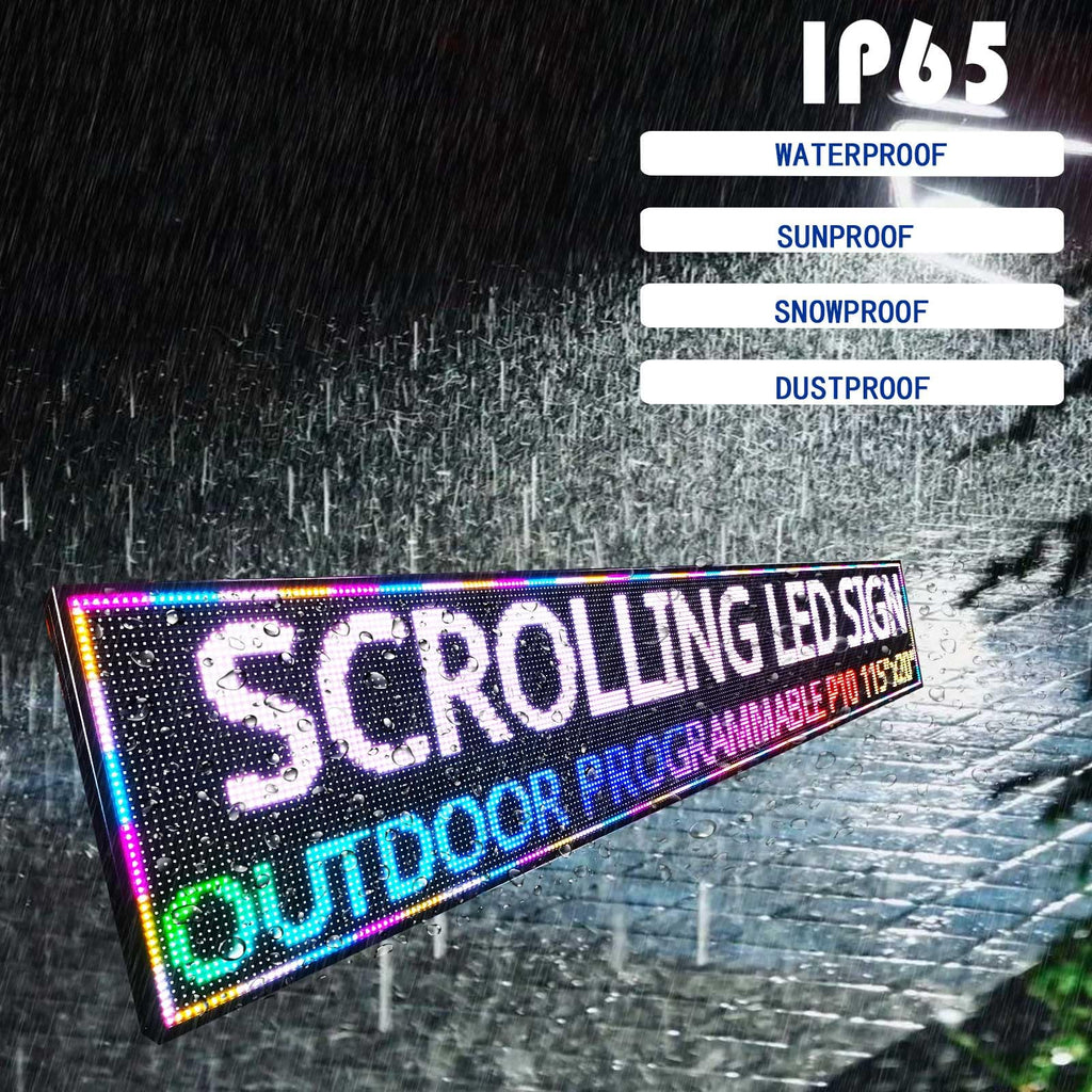 HS Programmable Scrolling Led sign Outdoor Digital Open Neon P10 39''x14''