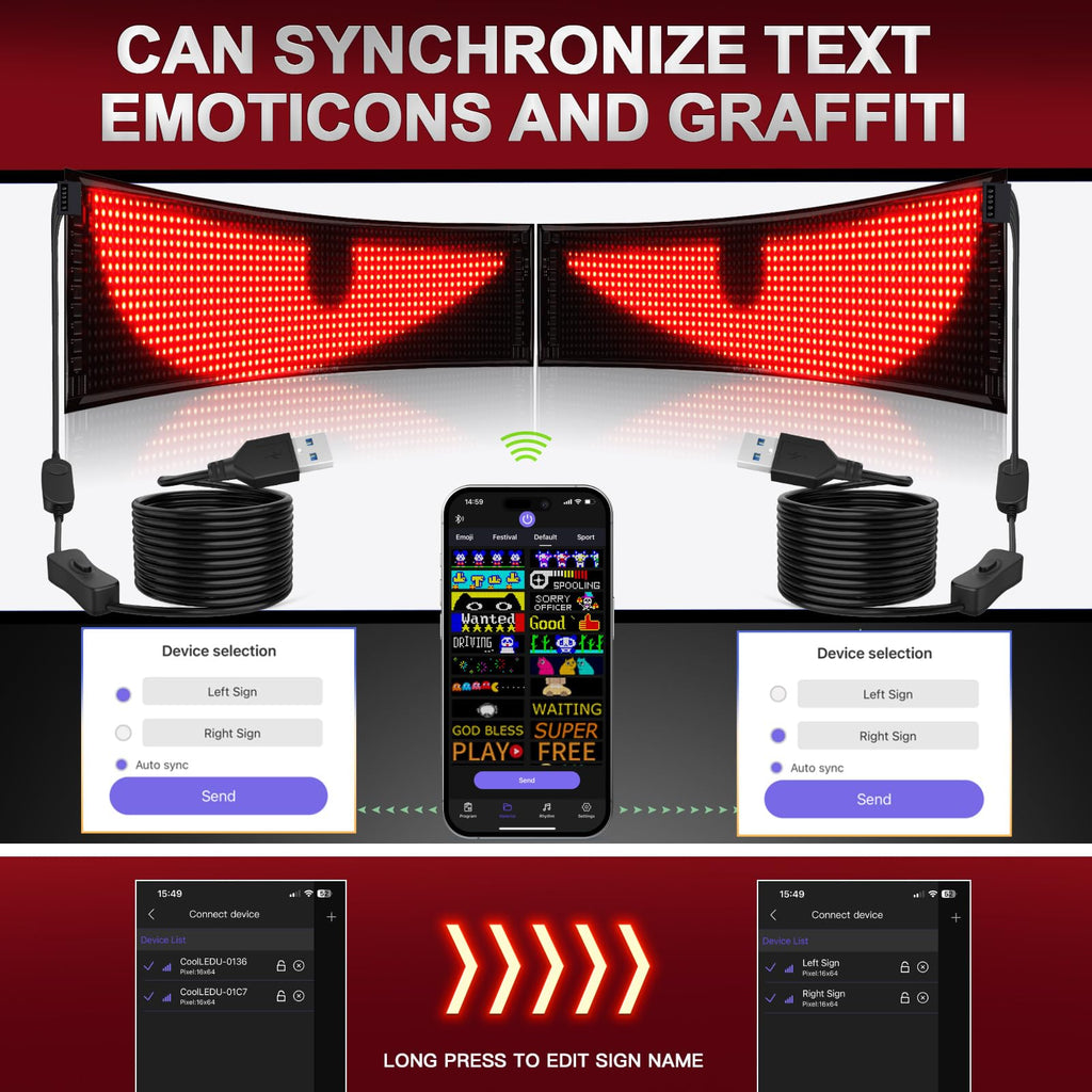 Rayhome 58''x8'' Large Multiple Programmable LED Sign, Full Color Bright Scrolling LED Signs, Bluetooth APP Control Custom Text Pattern Animation digital Display for Store Hotel Bar