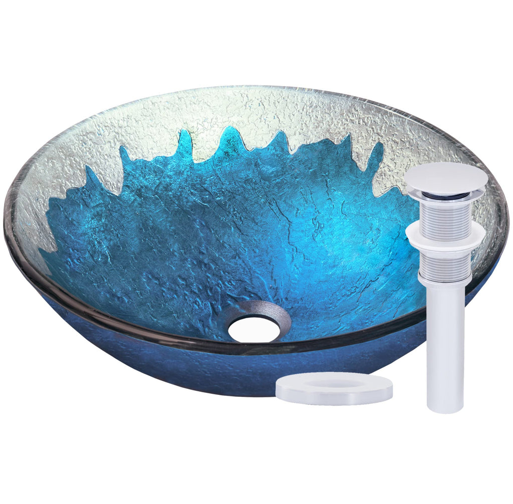 Miseno MNO-G710 Circular 16-1/2" Tempered Glass Vessel Bathroom Sink