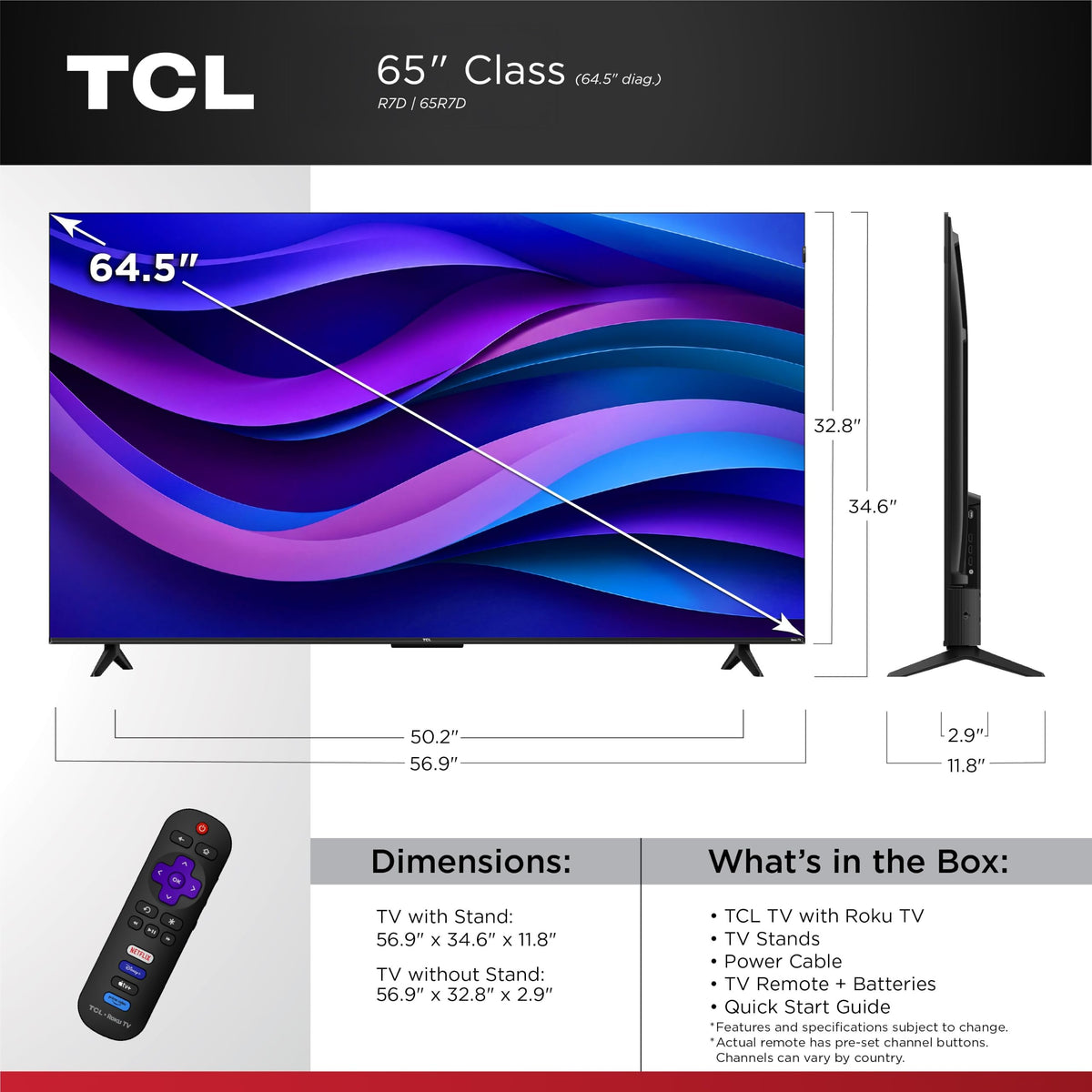 TCL 75-Inch Class R7D Series 4K UHD HDR Roku Smart TV | Game Accelerator 120, FullView Bezel-Less Design | Television for Living Room & Home Theater (75R7D, 2026) Streaming Live News, Sports & Movies