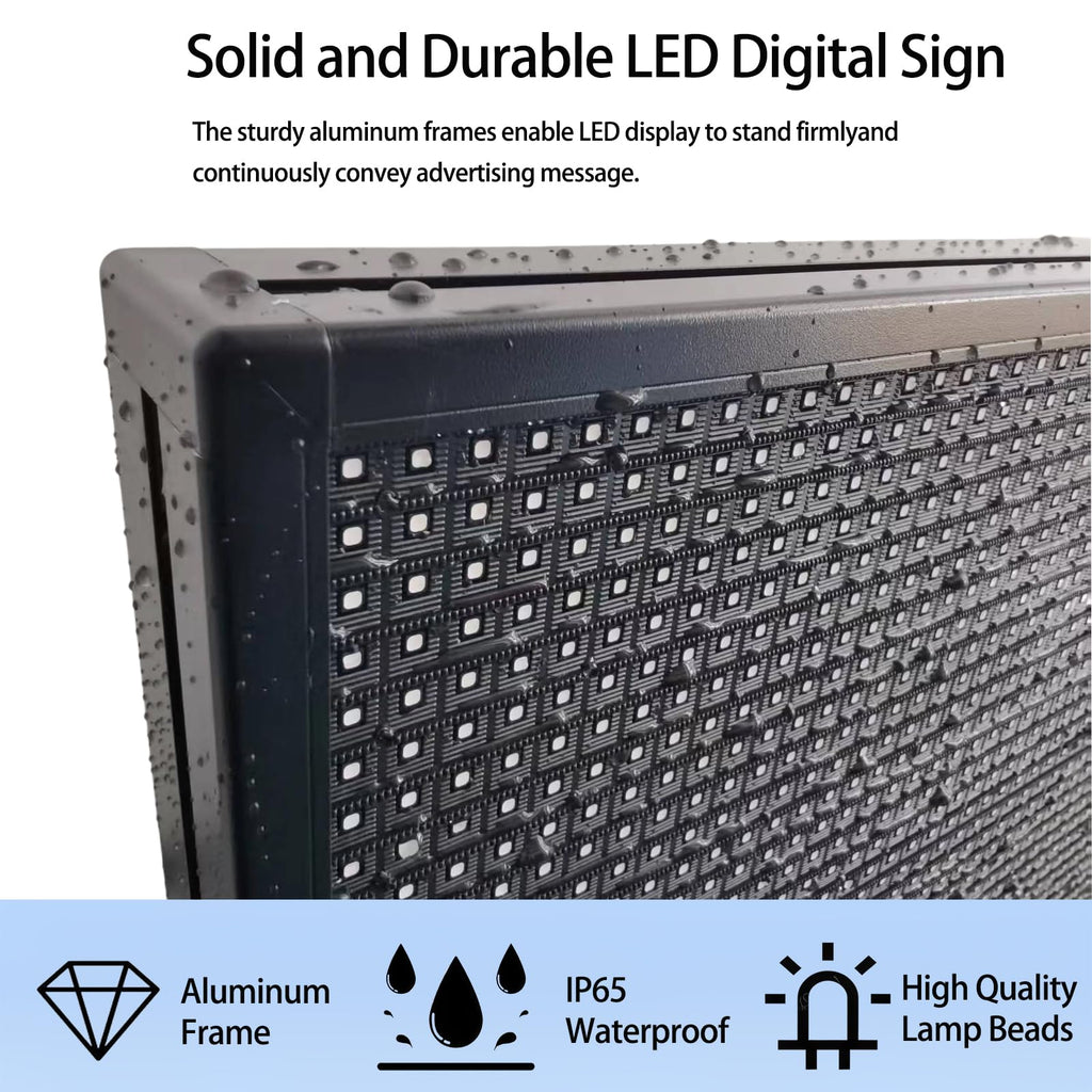 P10 Programmable LED Sign, 40"x14" Scrolling LED Sign for Business, Waterproof LED Display with WIFI & USB Control, 96x32 Pixels SMD Technology Digital Advertising Sign for Shop, Hotel, Store, Restaurant