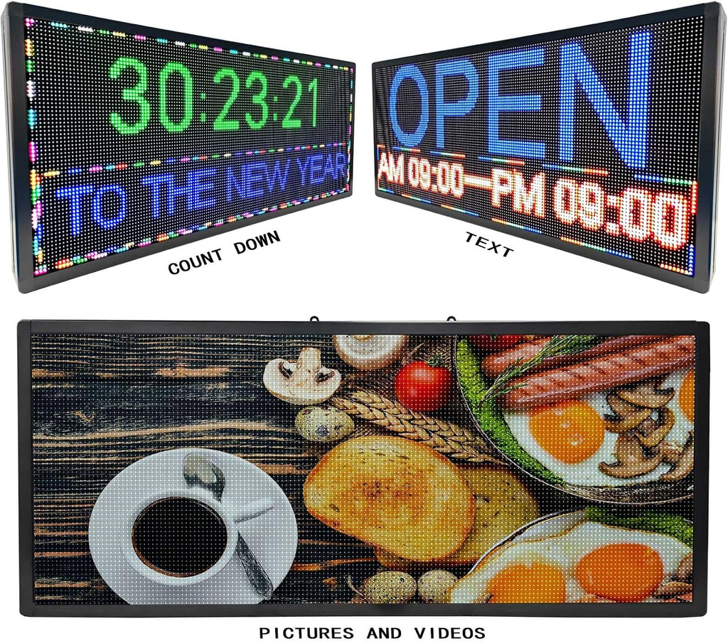 HS P6 40''x17'' Led sign Outdoor Digital Open Neon Programmable Scrolling