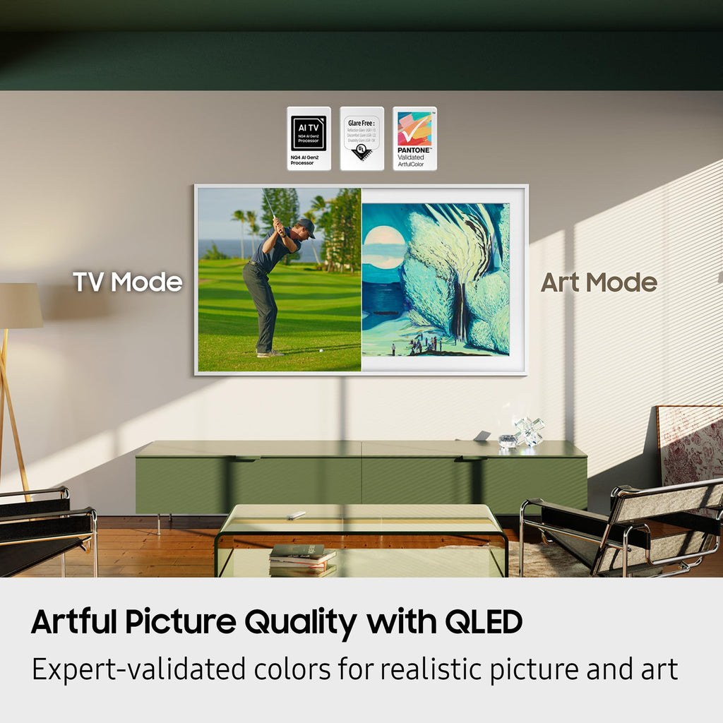Samsung 32-Inch Class QLED The Frame LS03C Series, 1080p Resolution, Quantum HDR, Art Mode, Anti-Reflection Matte Display, Slim Fit Wall Mount Included, Smart TV w/Alexa Built-in (QN32LS03CB)