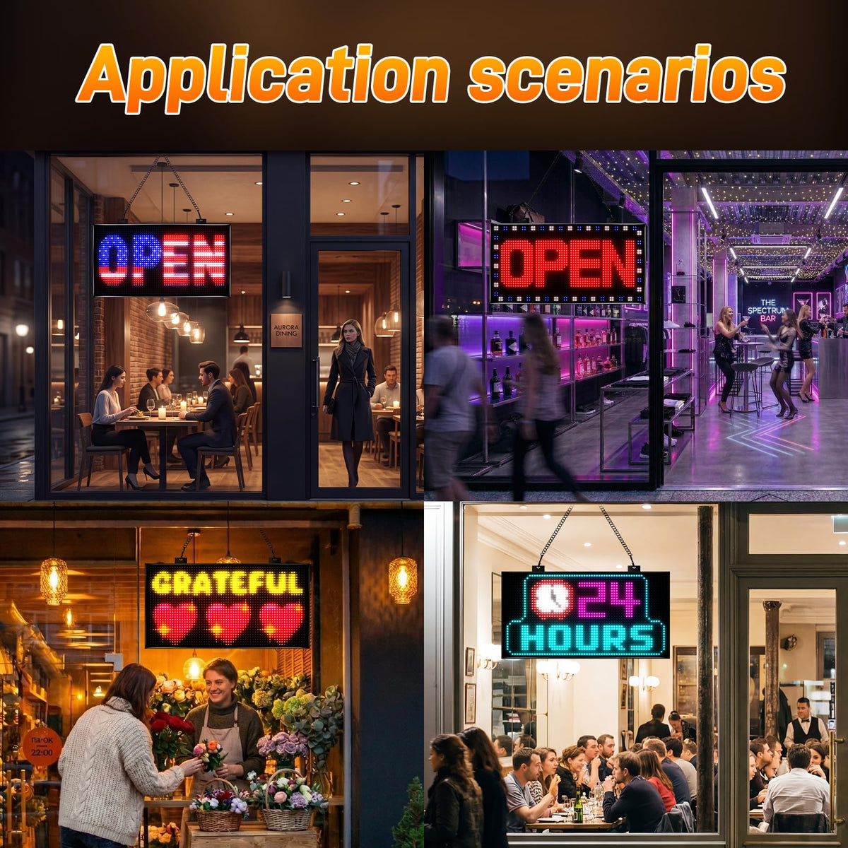 KJOY Bright Large Programmable LED Sign, 77''x8'' Flexible Scrolling LED Sign, Bluetooth App Control Custom Text Digital LED Display for Store, Schools, coffee, shop, Hotel