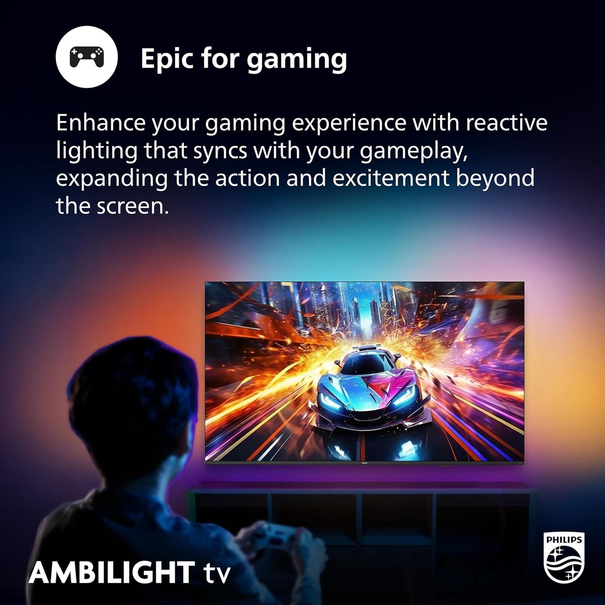 PHILIPS 50 Inch 4K QLED Roku TV, 7985 Series with Ambilight, UHD 2160p, HDR