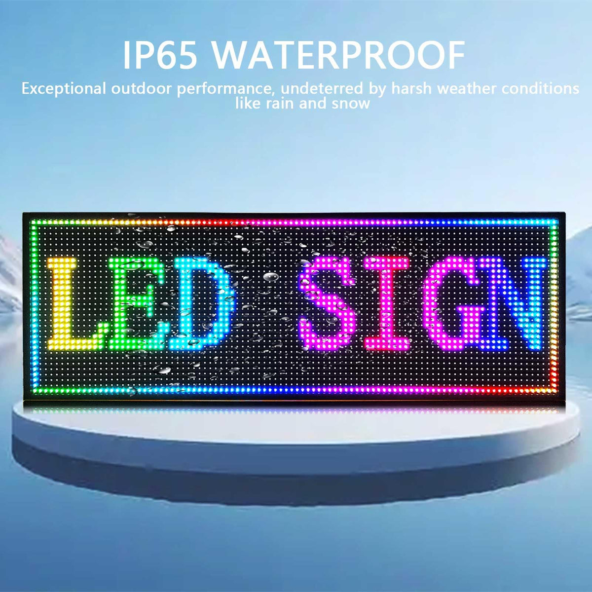 HS P10 77''x14'' Led sign Outdoor Digital Open Neon Programmable Scrolling