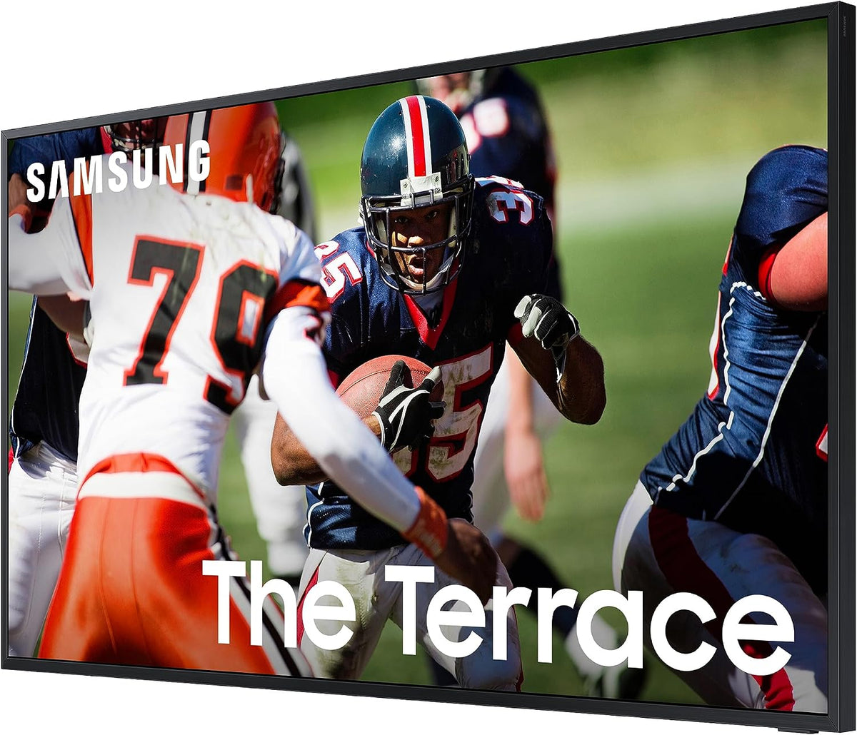 SAMSUNG 85-inc Class Neo QLED 4K The Terrace Full Sun Outdoor Series, Ultra Bright Picture, IP56, Wide Viewing Angle, Quantum HDR+ Smart TV w/Alexa (QN85LST9C, 2023 Model) (Renewed)