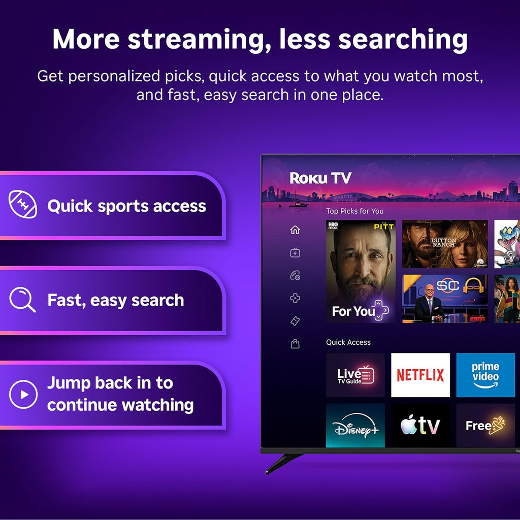 Roku 43-Inch Select Series Smart TV 2026-4K (2160p) HDR TV - RokuTV