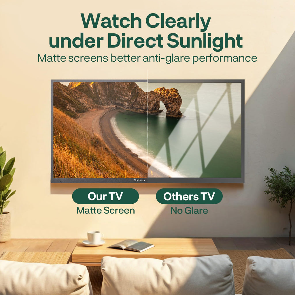SYLVOX 43 Inch Outdoor TV, Weatherproof Google TV, IP56 Waterproof TVs