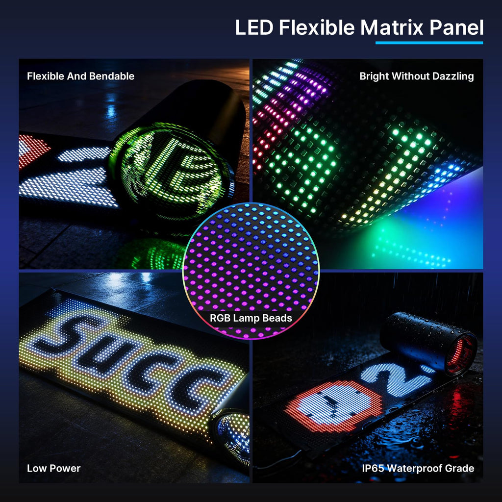 HYPERLITE Scrolling LED Sign: Custom Text LED Display 35.4" x 7.6" - USB LED Advertising Sign - Programmable LED Sign - for Business Party Birthday Decorations